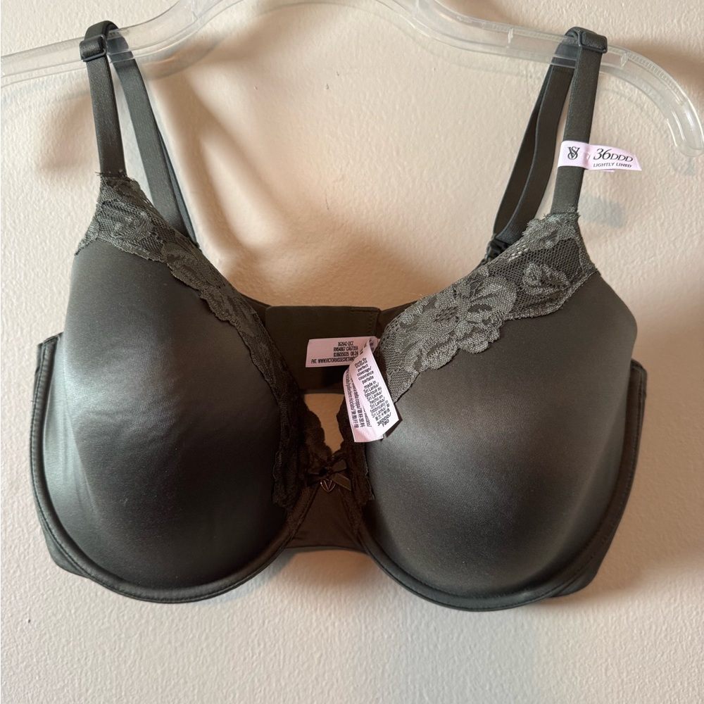 NWT- Victoria’s Secret- Olive Green Women's Lace Trim Bra Size 36DDD